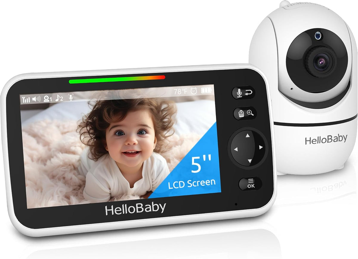 HelloBaby HB6550 baby monitor camera positioned in a nursery
