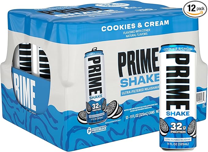 Shakes cookies and cream protein shake 11 fl oz bottle, front view, 32g protein