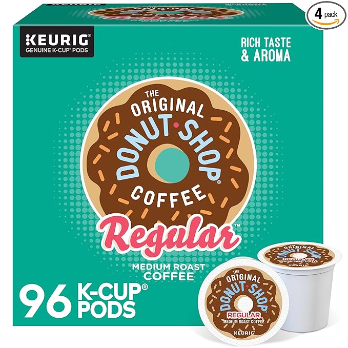 The Original Donut Shop Regular medium roast coffee, green 96-count box with Keurig K-Cup pods
