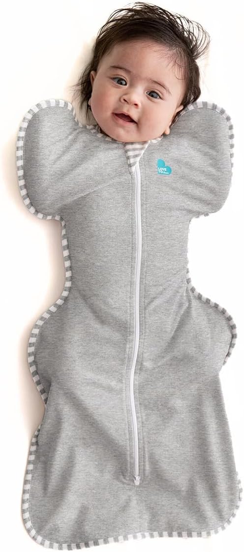  Love to Dream Swaddle Up arms-up swaddle in grey, Small, 1.0 TOG