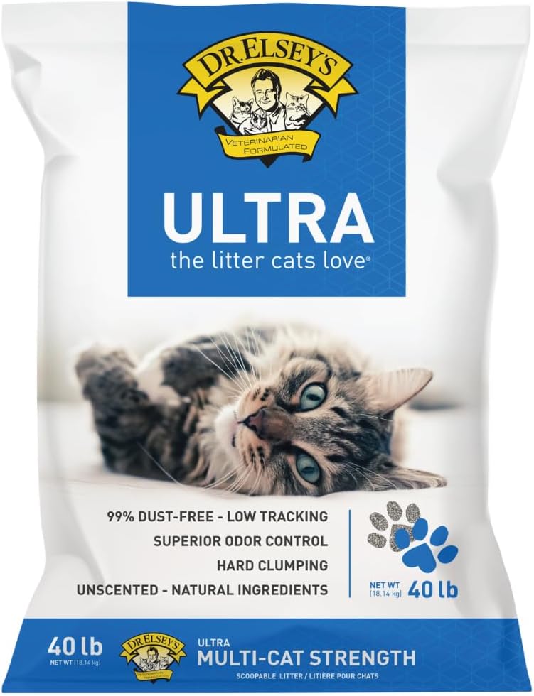Dr. Elsey’s Ultra unscented clumping clay cat litter, 40 lb bag
