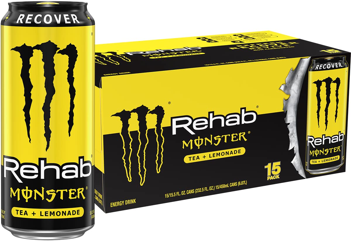 Monster Rehab Tea + Lemonade energy iced tea 15 pack, 15.5 oz each