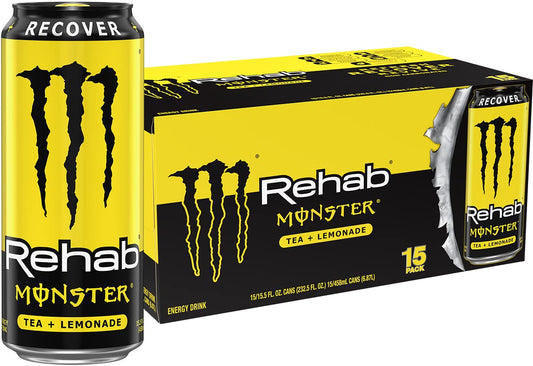 Monster Rehab Tea + Lemonade energy iced tea 15 pack, 15.5 oz each