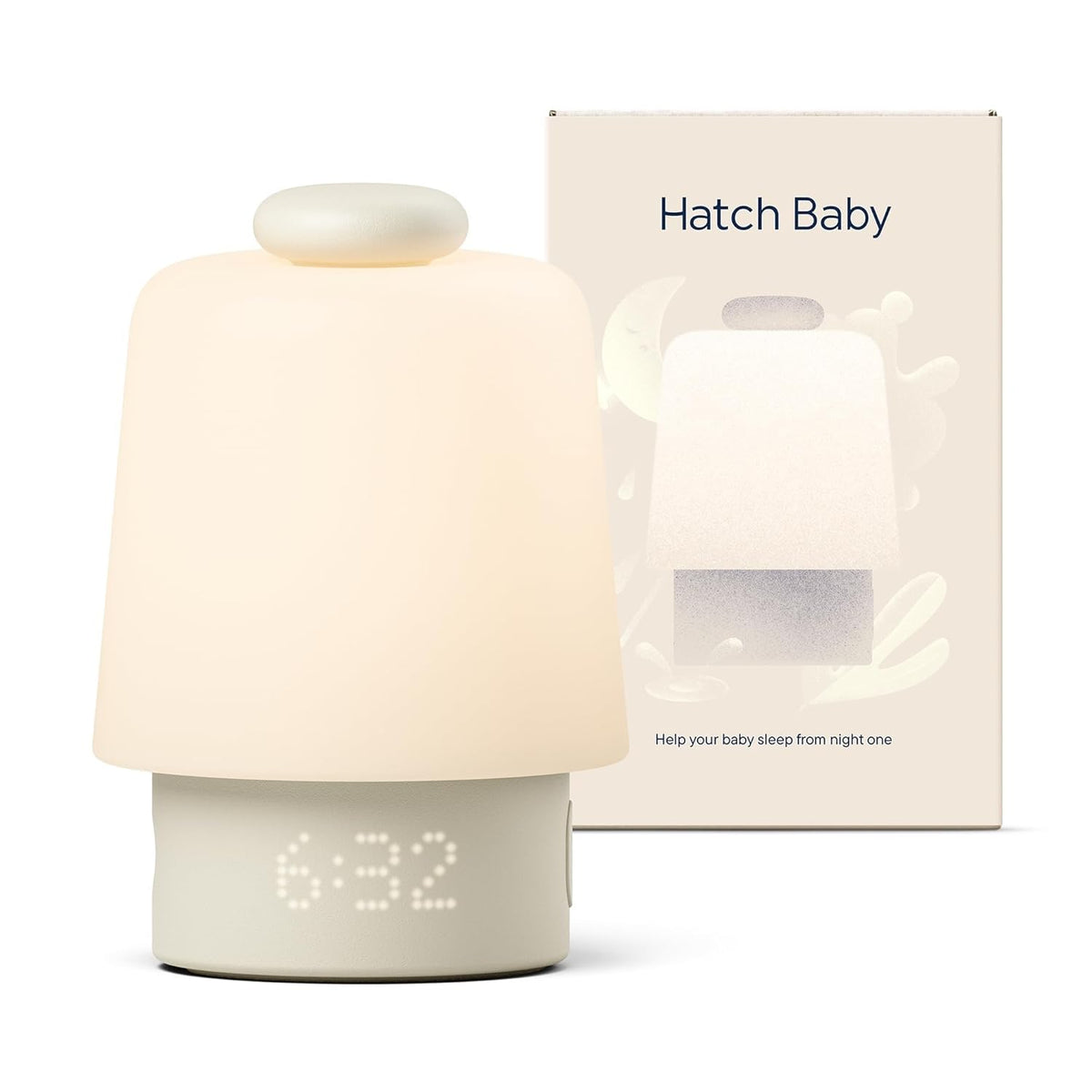 Hatch Baby sound machine and night light routine builder packaging, Putty