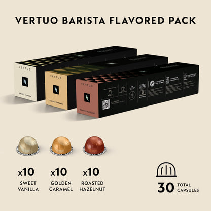 Nespresso Vertuo, Barista Flavored Pack, Medium Roast, 30-Count Coffee Pods