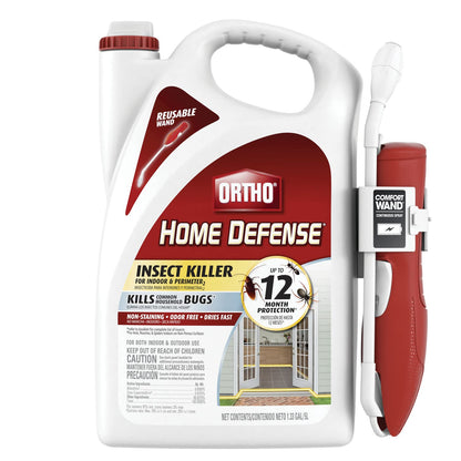 Ortho Home Defense Insect Killer for Indoor and Perimeter2 with Comfort Wand - Ready-To-Use Bug Spray, Kills Ants, Cockroaches & Spiders, 1.33 gal.