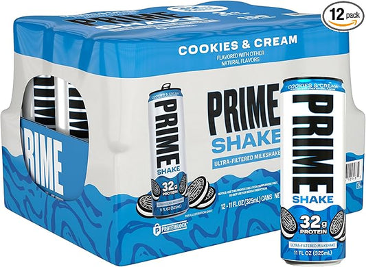 Shakes cookies and cream protein shake 11 fl oz bottle, front view, 32g protein