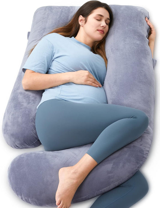 Momcozy 57-inch U-shaped pregnancy pillow packaging