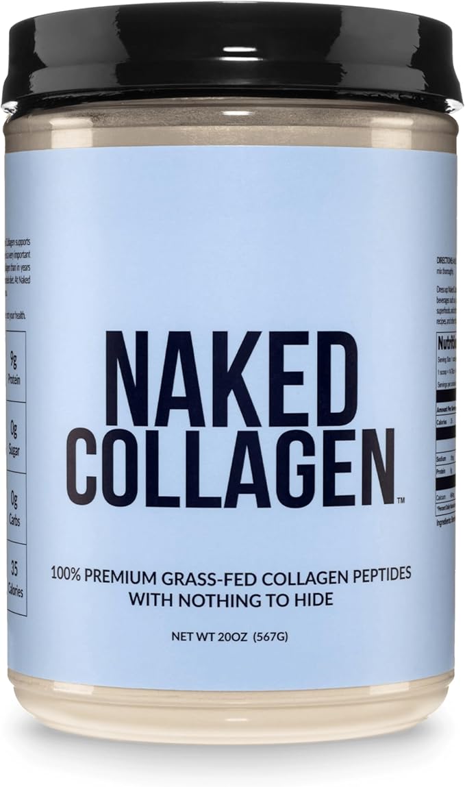 NAKED unflavored grass-fed collagen peptides powder, 20oz, 60 servings