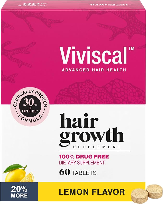 Viviscal hair supplement for women, 60-tablet product packaging