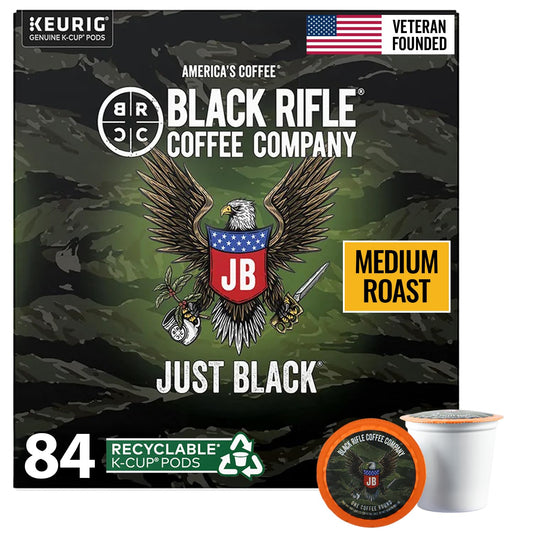 “Black Rifle Coffee Just Black medium roast, 84-count K-Cup