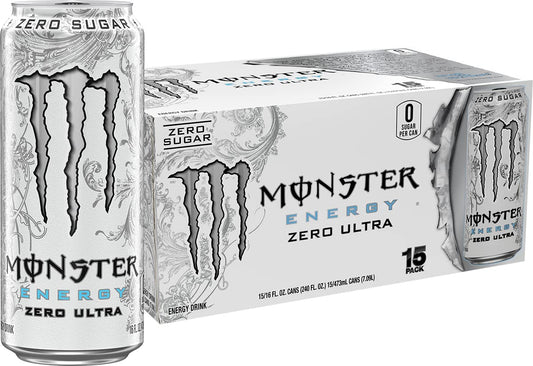 Monster Energy Zero Ultra sugar-free energy drink 15 pack, 16 oz each