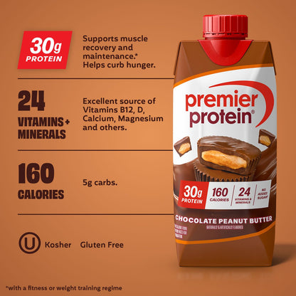 Premier Protein chocolate peanut butter protein shake nutrition information