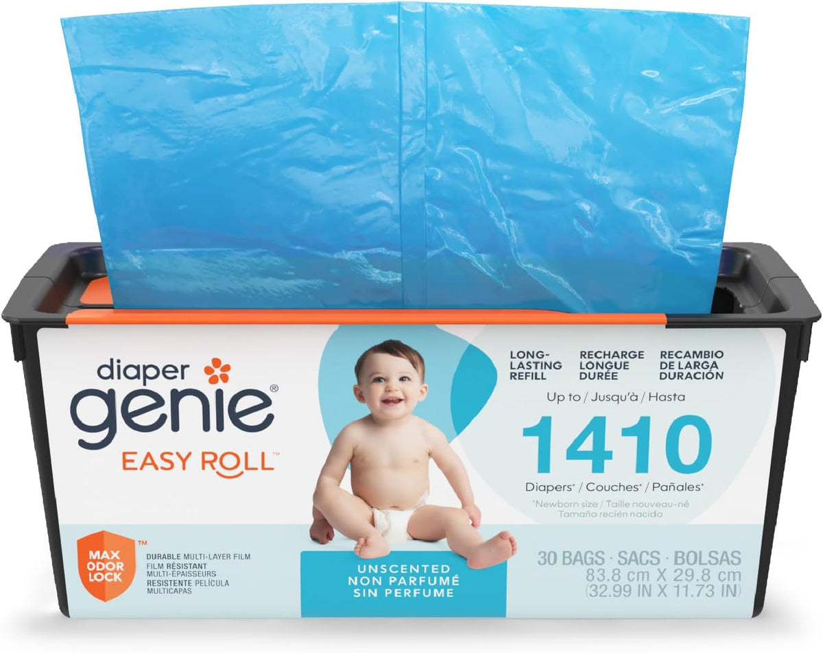 Diaper Genie Easy Roll refill packaging, 30 bags for Signature and Platinum pails