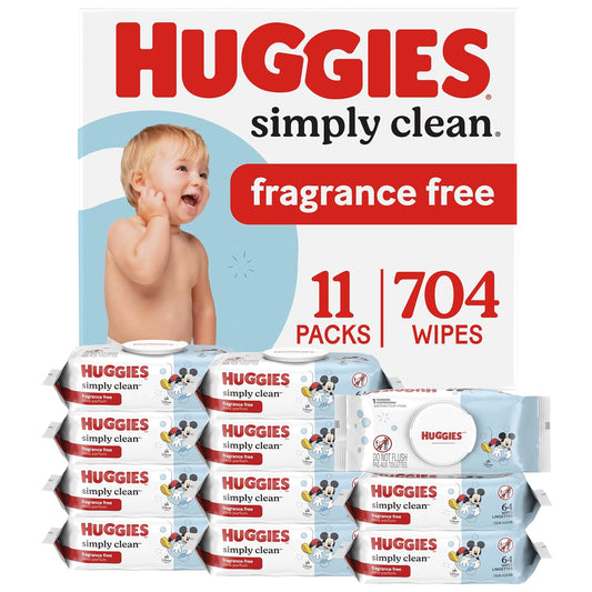 Huggies Simply Clean unscented baby wipes pack