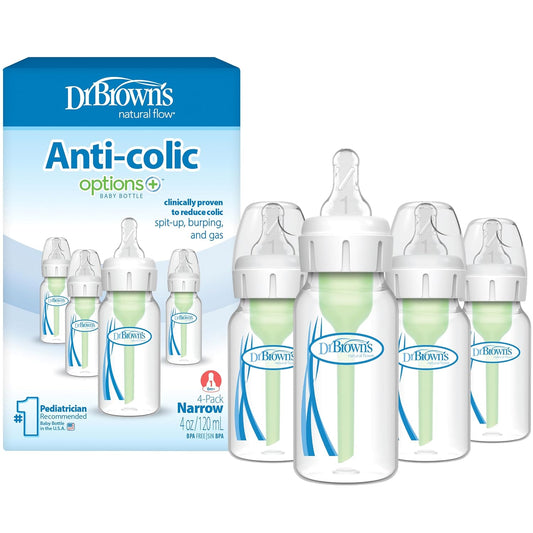 Dr. Brown's Options+ clear narrow baby bottle, 4 oz