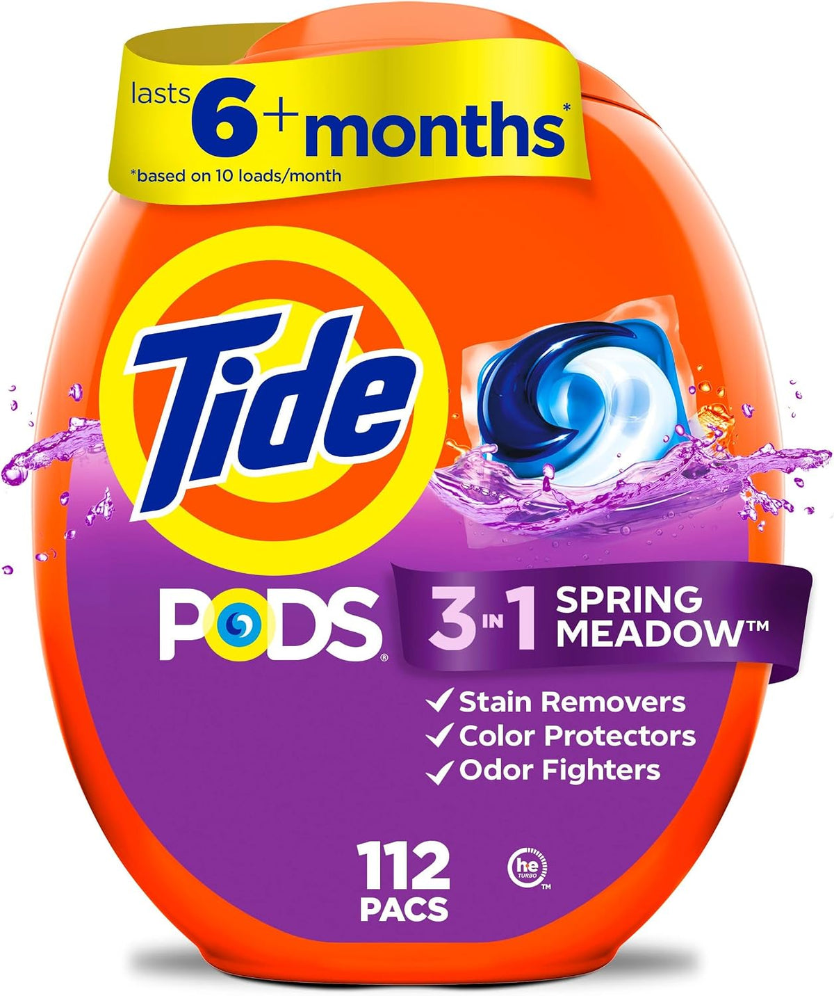  Tide PODS laundry detergent pacs, 112 count, Spring Meadow scent, 