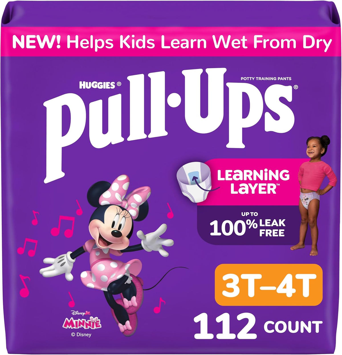 Pull-Ups girls’ potty training pants, Size 3T–4T