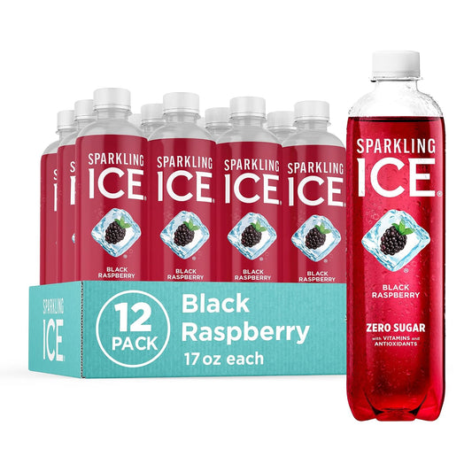 Sparkling Ice Black Raspberry zero-sugar sparkling water 12 pack, 17 fl oz bottles