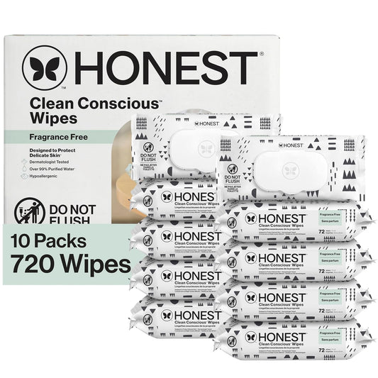 The Honest Company Pattern Play fragrance-free baby wipes pack