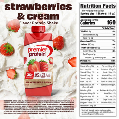 Premier Protein strawberries and cream protein shake 12-pack