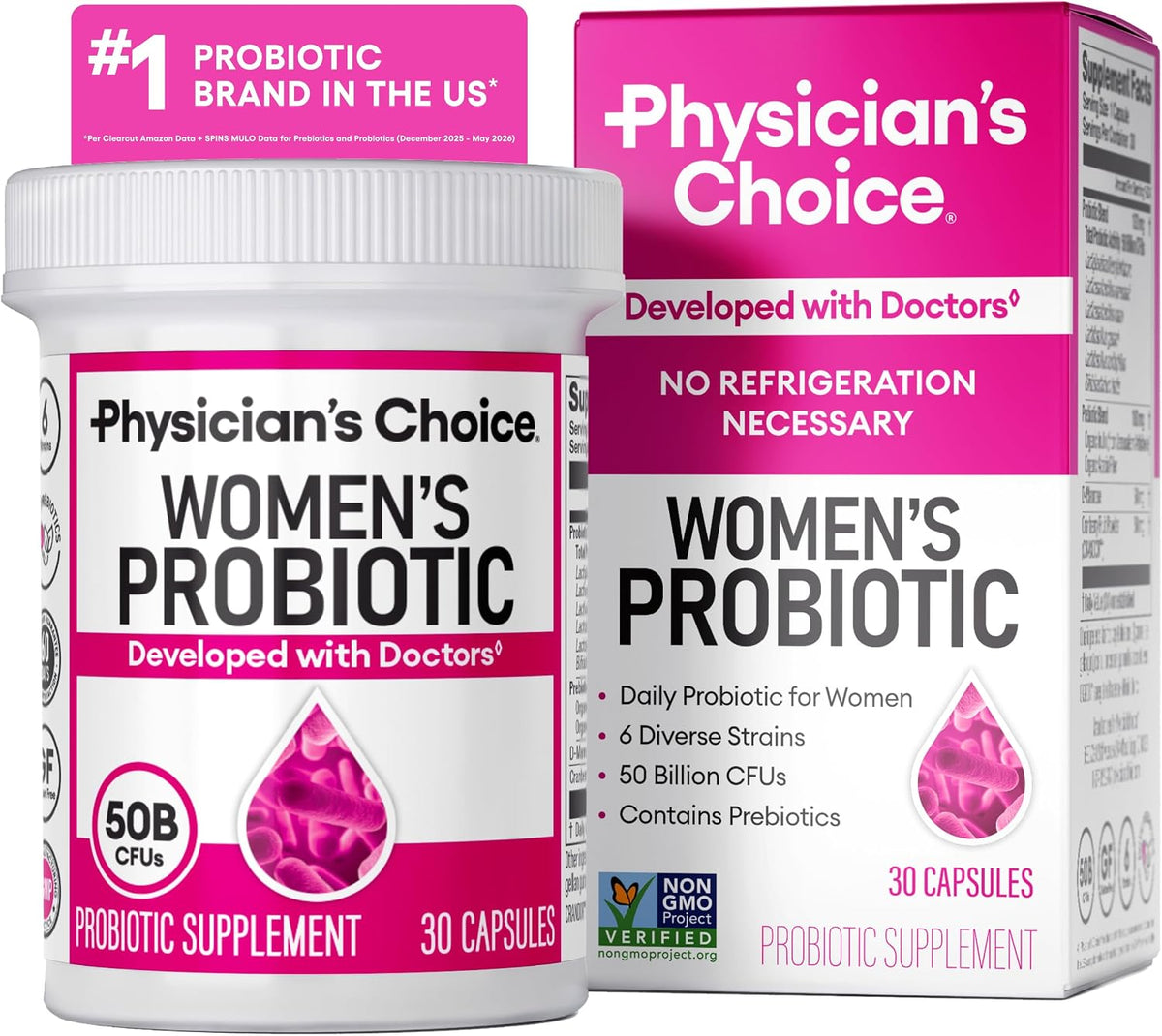 Physician's CHOICE Probiotics for Women, 50 billion CFU, 30-count bottle